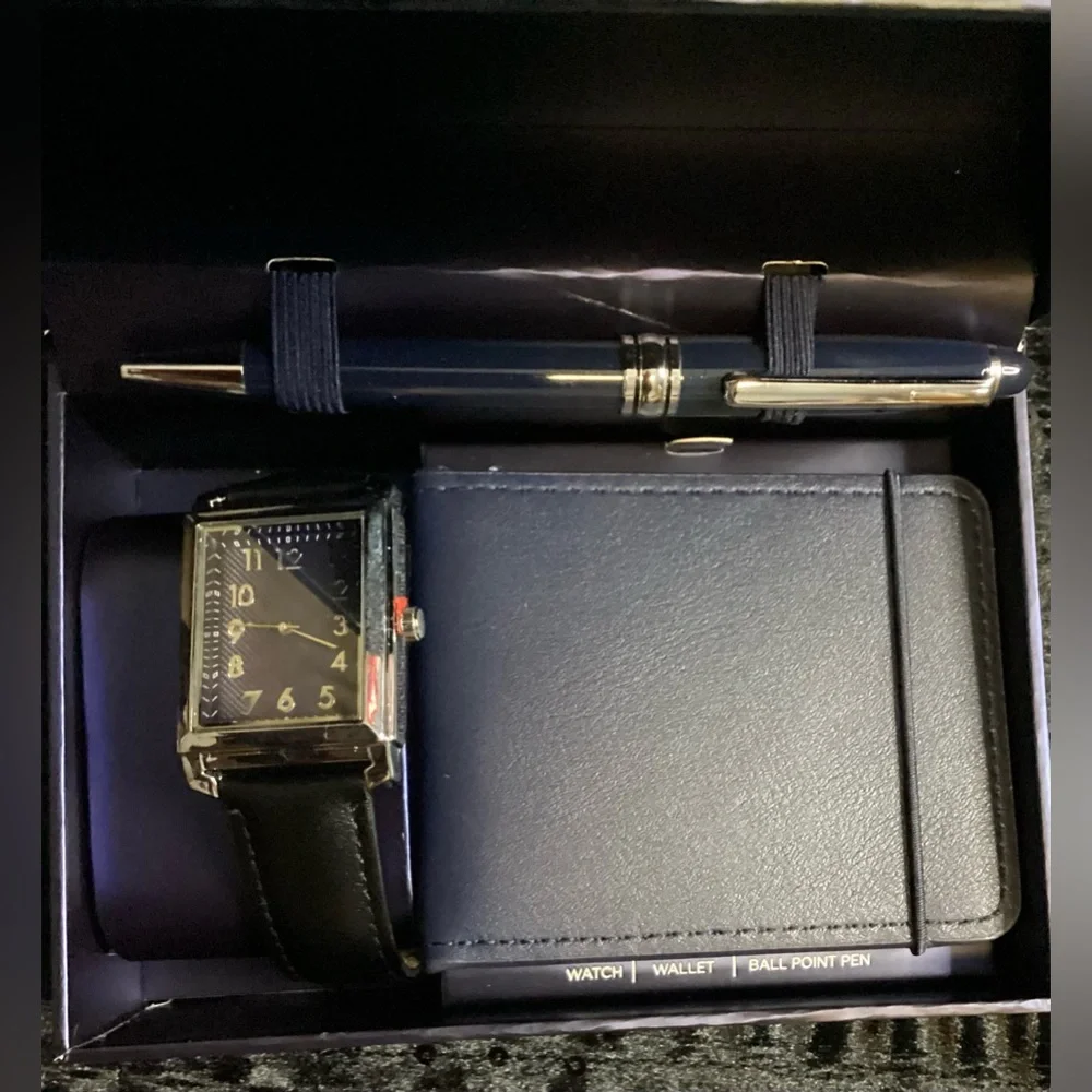 Classic Black Watch, Wallet, and Pen Set - Picture 2 of 7